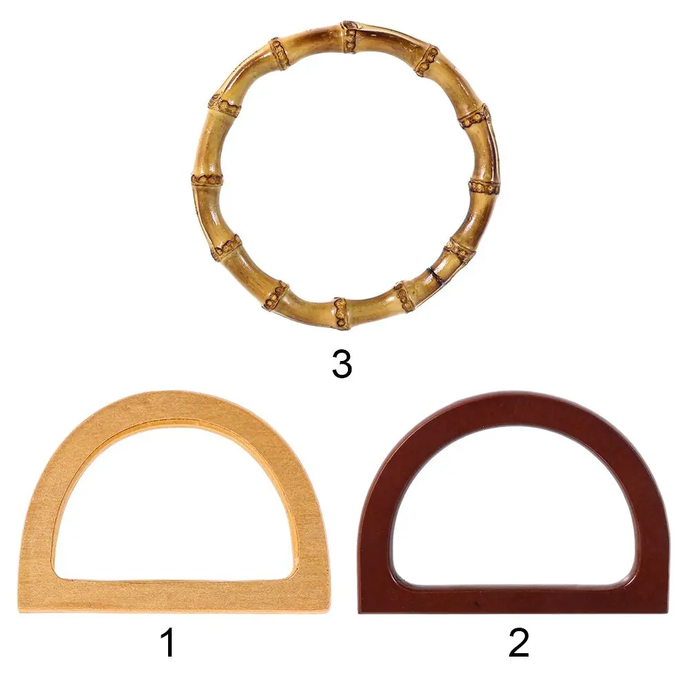 Nature Wooden Bag Handle Replacement DIY Handbag Tote Handles O/D Shaped Purse Bags Classic Straps Bags Accessories