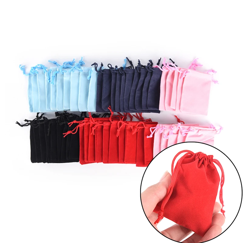 

10pcs Packaging Bag Drawstring Gift Small Velvet Jewelry Sachet Mini Bags Pouches