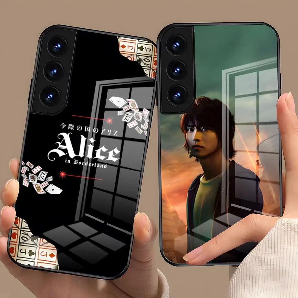 A-Alice In Borderland Handyhülle für Samsung A57 A37 A33 5G A54 A36 A35 A56 A52 A17 stoßfeste Glasabdeckung