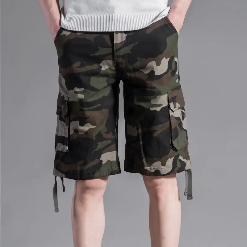 Men's Cargo Shorts Black Oversize Big Size Male Short Pants Camouflage Camo Popular Beautiful Comfortable Wide Designer Y2k Tall