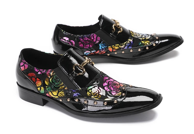 BOARD Herbst Herrenschuhe Spike Luxuriöse Persönlichkeit Bankett Niete Tigerkopf Druck Formelle Kleidung Schuhe – Detail 15