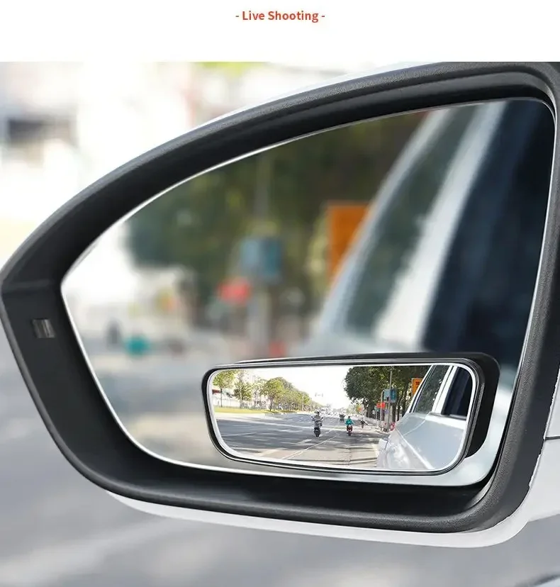 2 Stück 360 Grad verstellbarer Blindspot-Spiegel, zusätzlicher konvexer Rückspiegel für Autos, runder Rahmen, Weitwinkelspiegel für das Rückfahrvermögen – Detail 11