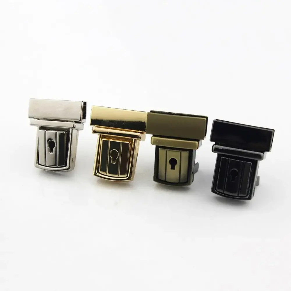 1Piece Metal Bag Lock Push Press Tongue Lock Rust Prevention Closure Clasp Buckle for DIY Handbag Bag Purse Parts Accessories