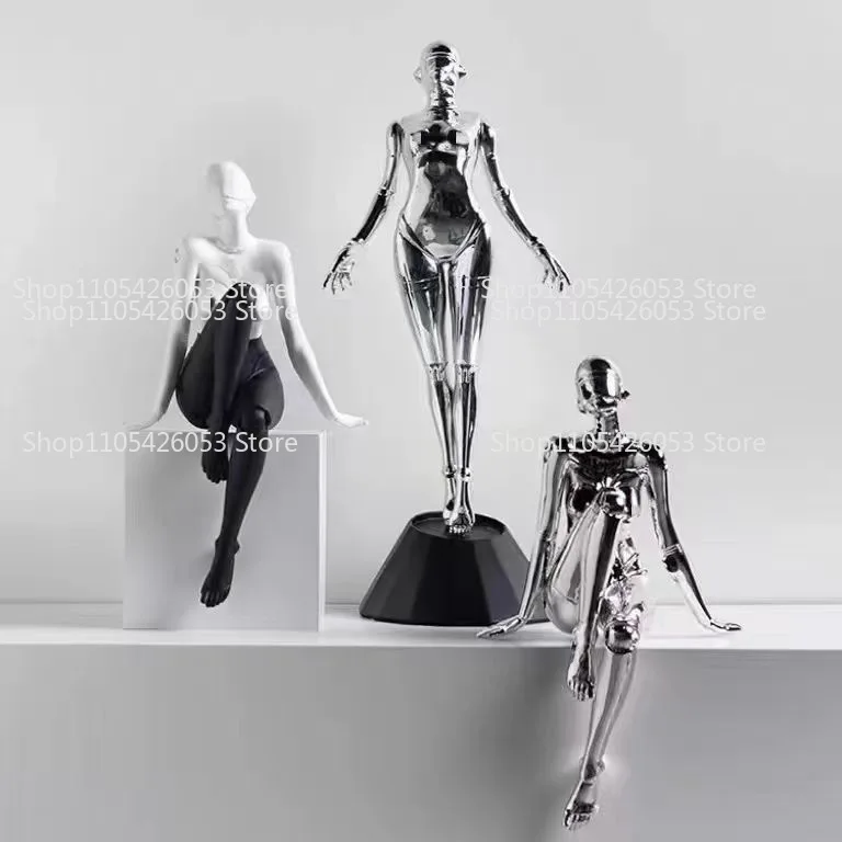 Muse ornament high-end home light luxury art decoration living room desktop electroplating figure sculpture