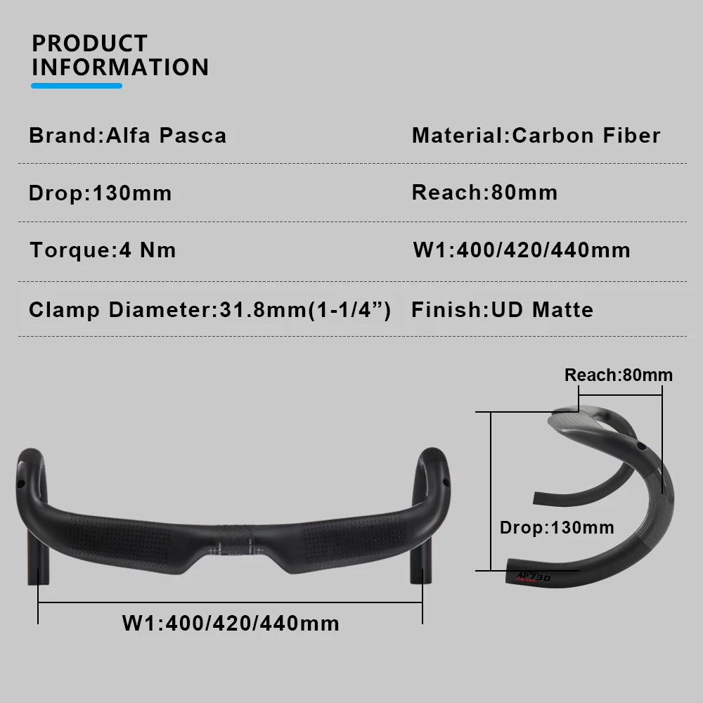 Alfa Pasca-Ultralight Carbon Road Lenker 400/420/440mm Bike Racing Carbon Griffe Bar für Fahrrad Zubehör Neue Lenker