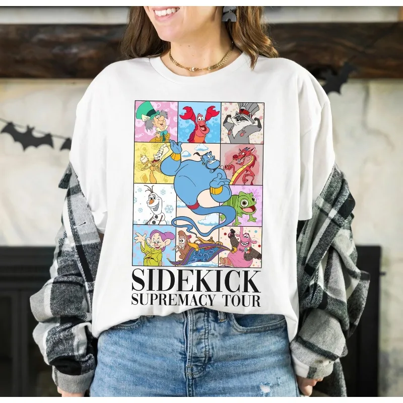 

Рубашка-компаньон Disney, футболка Hegemonic Journey Disney Princess Companion Best Friend Elf Olaf, футболка Big Fool Sebastian Mico Disney