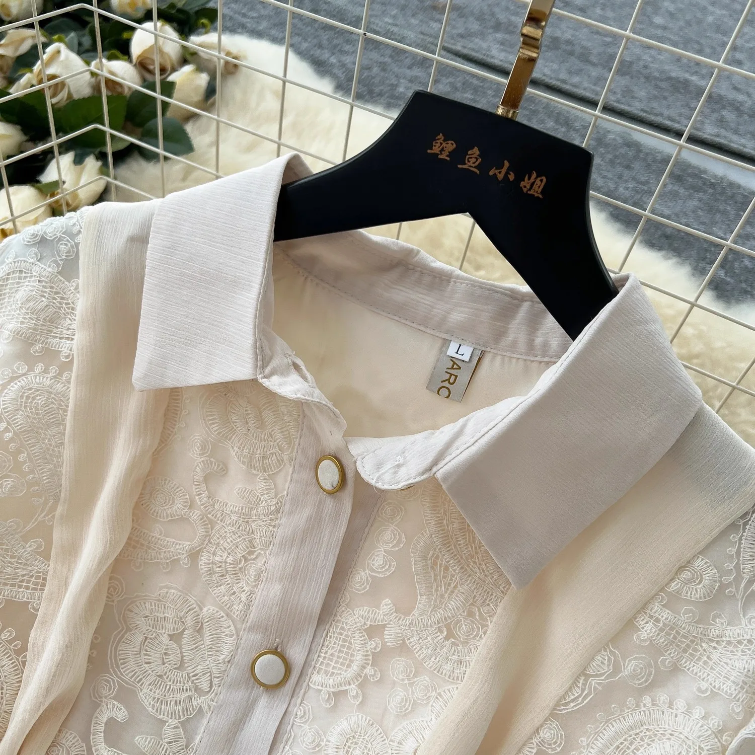 Herbst Aushöhlen Spitze Stickerei Splice Prom Party Kleid frauen Drehen Unten Neck Laterne Hülse Einreiher Elegante Vestidos