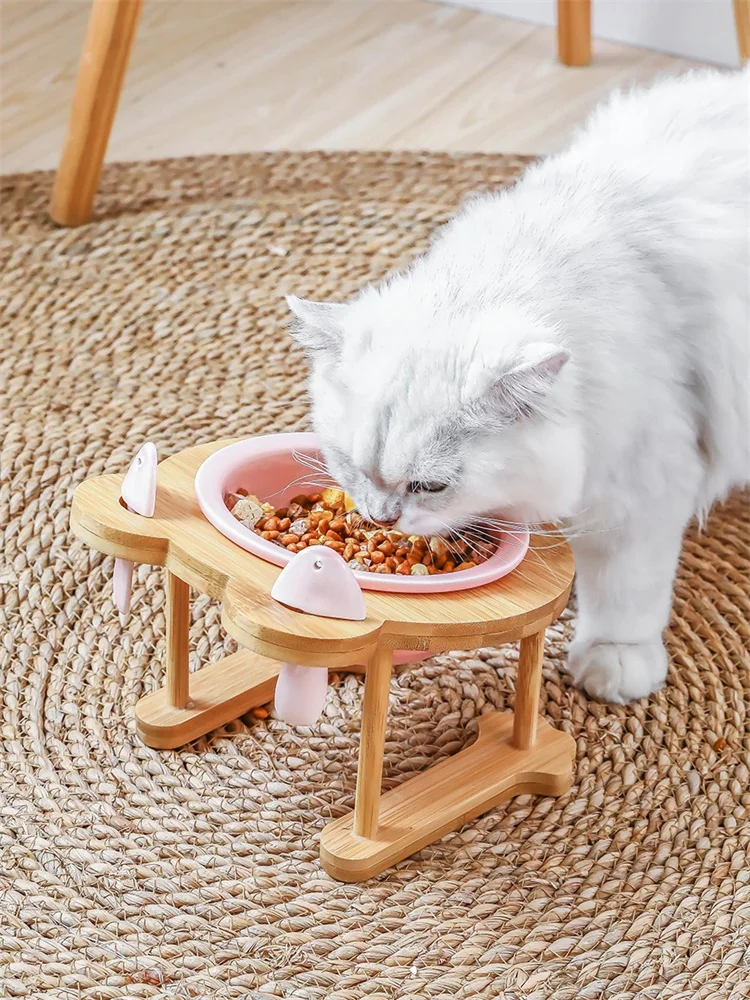 Ceramic Cat Bowl Dog Bowl Single And Double Pet Bowl Cat Dog Feeder Water Bowl With Stand Feeding Dish Food Bowl Pets Supplies