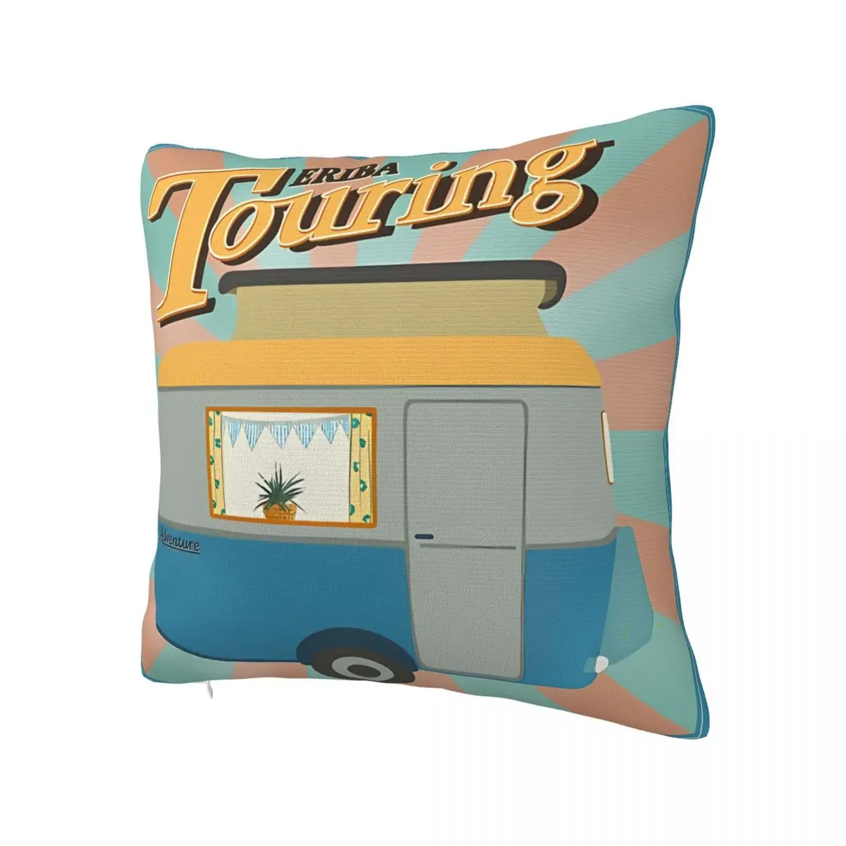 Vintage Touring Caravan Adventure Throw Pillow Case Cushion For Home Sofa Chair Decorative Hug Pillowcase