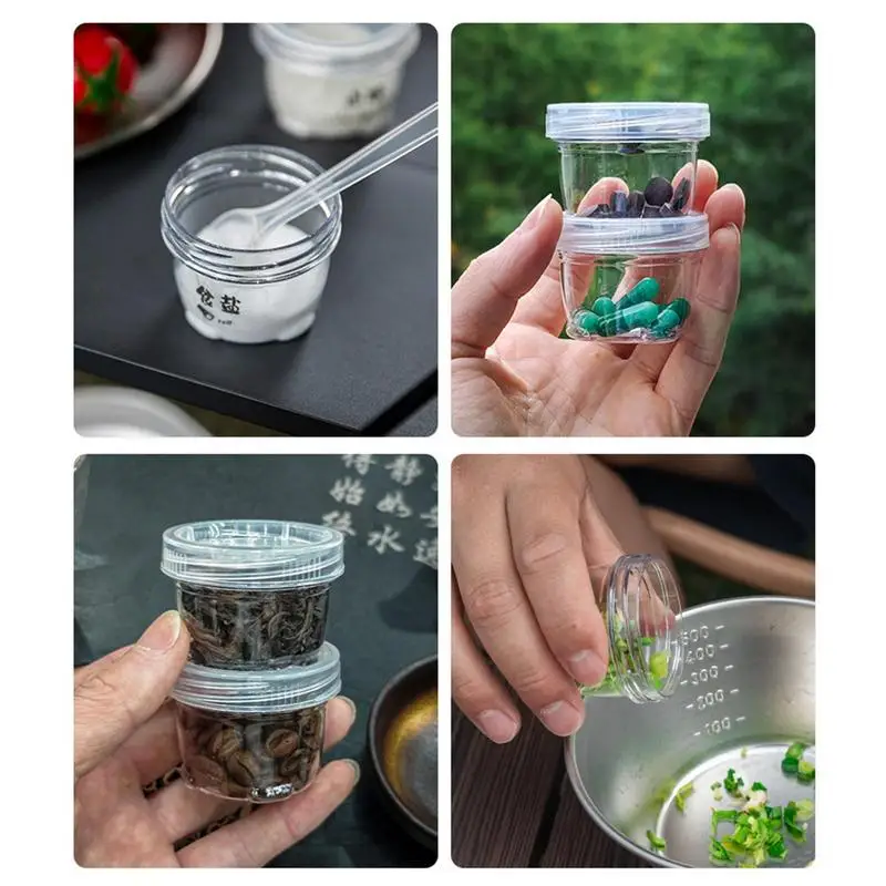 Travel Seasoning Container Travel Salt Jars Container Set Empty Seasoning Dispensers Portable Seasoning Shaker Can For