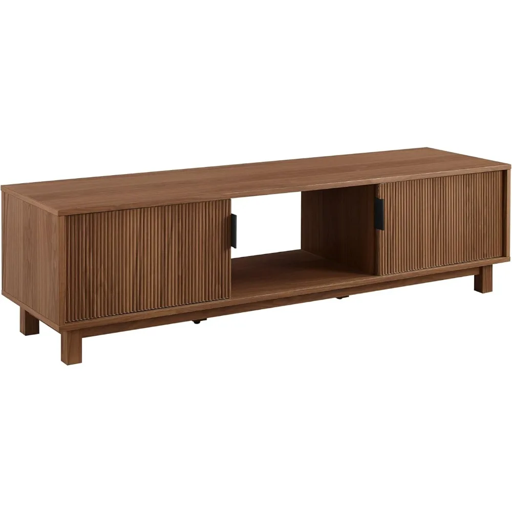 

Modern Fluted-Door Low TV Stand for TVs up to 65 Inches, 58 Inch, Mocha