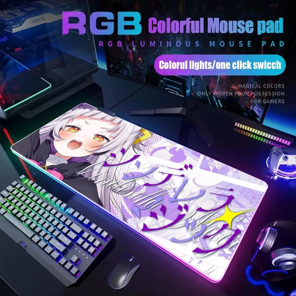 

Коврик для мыши Murasaki Shion, геймерский настольный коврик Rgb, подсветка, светодиодный коврик для мыши, игровые аксессуары, настольный коврик, большой коврик для мыши с подсветкой