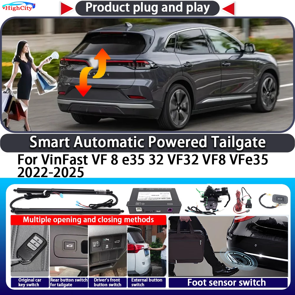 

For VinFast VF 8 e35 32 VF32 VF8 VFe35 2022-2025 Smart Automatic Powered Tailgate Key Control Trunk Lift Electric Power Tailgate