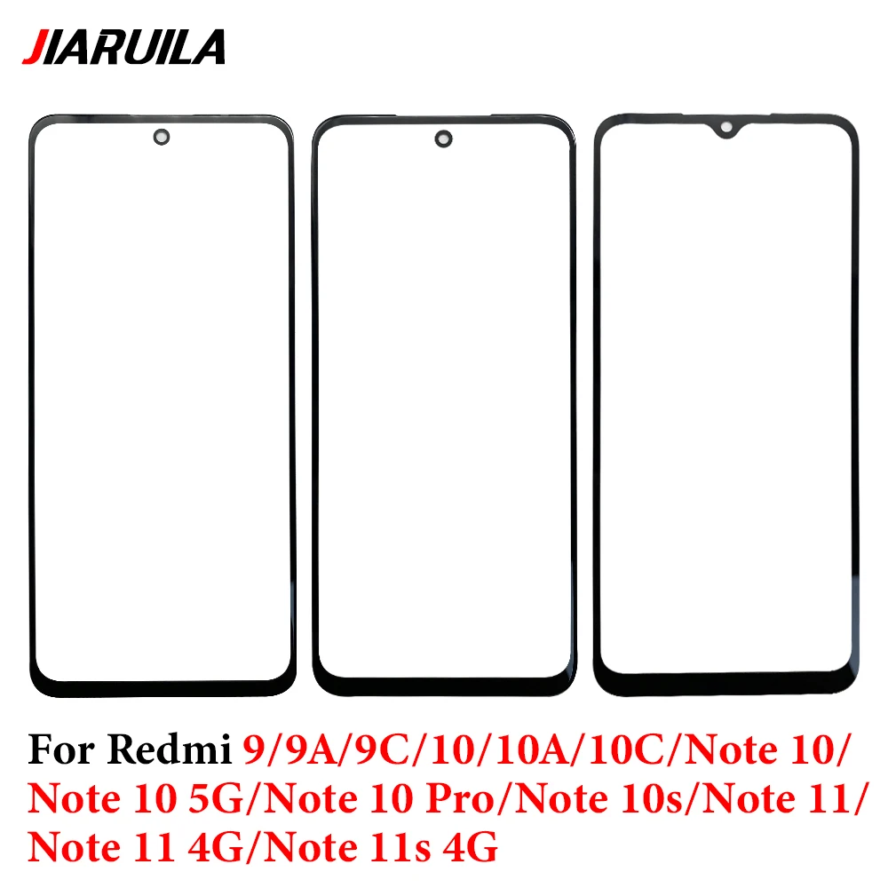 Front Touch Screen OCA Glass For Xiaomi Redmi 9 9A 9C 10 10A 10C Note 10S 10 Pro 11 11S  LCD Touch Screen Front Glass Lens