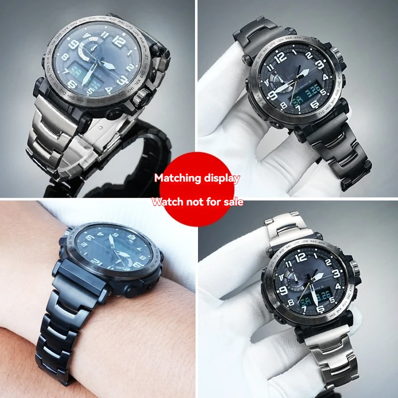 حزام بديل من سبائك التيتانيوم لـ Casio PROTREK PRW-6600/PRG-600Y/650/PRW-60/50/70/30 - 23 مم 24 مم (خفيف الوزن ومتين)