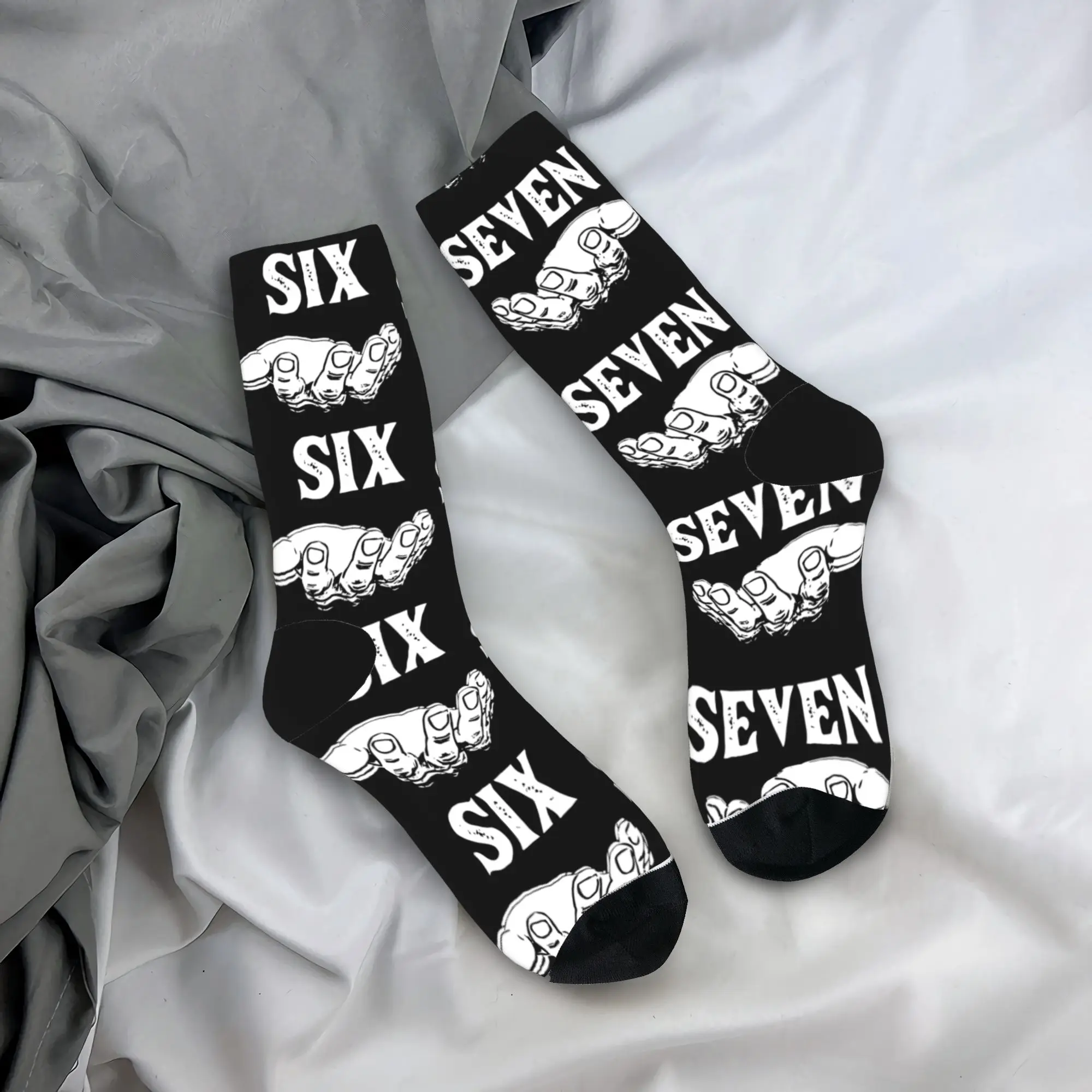 Divertido seis siete frases virales Meme 67 medias Unisex hombres calcetines cálidos calcetines suaves otoño ciclismo antideslizante impreso calcetines regalo