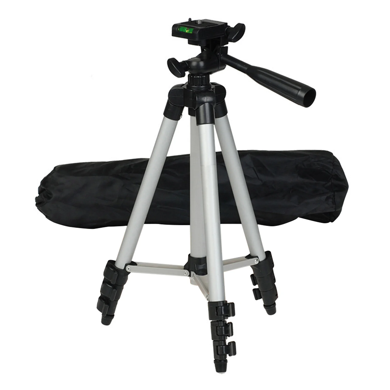 Tripé giratório ajustável de 360 graus, suporte telescópico de 5 estágios de liberação rápida para câmera dslr, filmadora, telefone, tablet