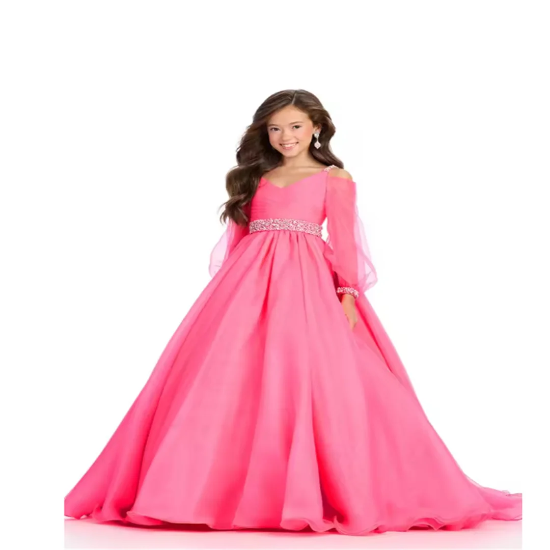v-neck-off-shoulder-pageant-dress-balloon-sleeve-flower-girl-dress-for-wedding-pageant-festival-holiday-formal-occasions