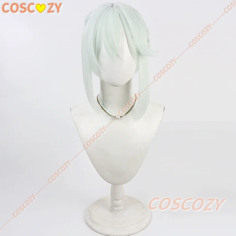 เฟท/แกรนด์ออร์เดอร์ ลูฮีคอสเพลย์วิกผมสีเทาอ่อน-สีฟ้าเส้นใยทนความร้อนผมเกม FGO ฮาโลวีนสั้นตรงหน้าม้าถักวิกผม
