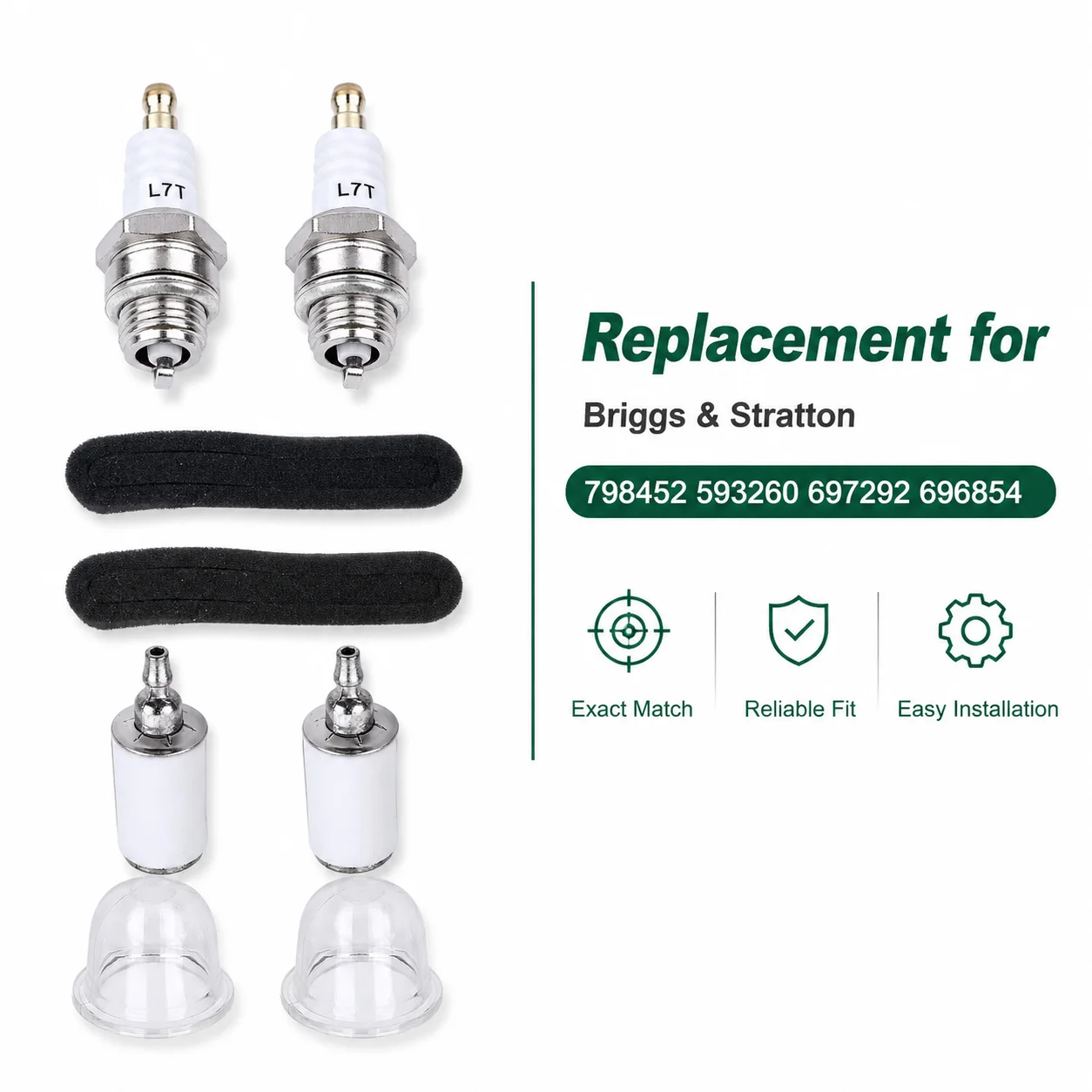 Air Filter Fuel Filter Primer Bulb Spark Plug Tune Up Kit for MTD Troy-Bilt TB22EC TB32EC TB35EC TB22 TB2MB Trimmer 753-06417