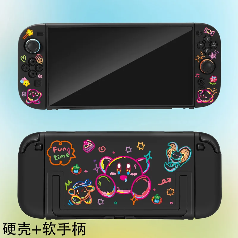 Hot Switch 2 Ns 2 Protective Case Kirby Pattern Split Hard Shell With Soft Grip Skin Friendly Gaming Accessories