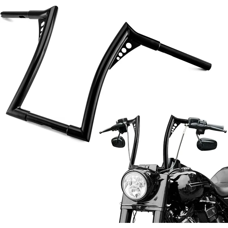 

Mofun 14" Rise Ape Hangers Handlebar, 1-1/4" Bar Diameter, 1" Clamp Area Diameter Compatible with Sportster XL 883 1200 Softail