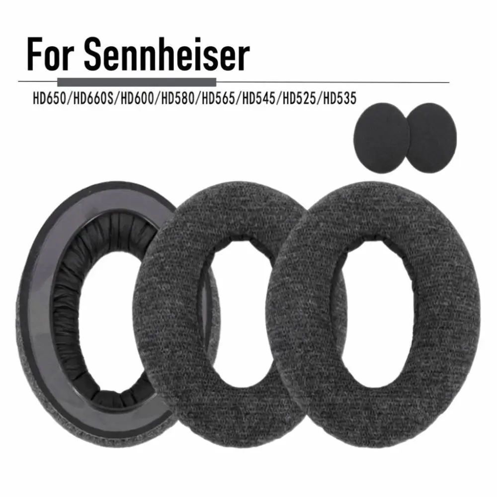 Memory Foam Replacement Ear Pads Breathable Cotton and linen Headset Ear Cushions for SENNHEISER HD660S 650 600 580 565 545