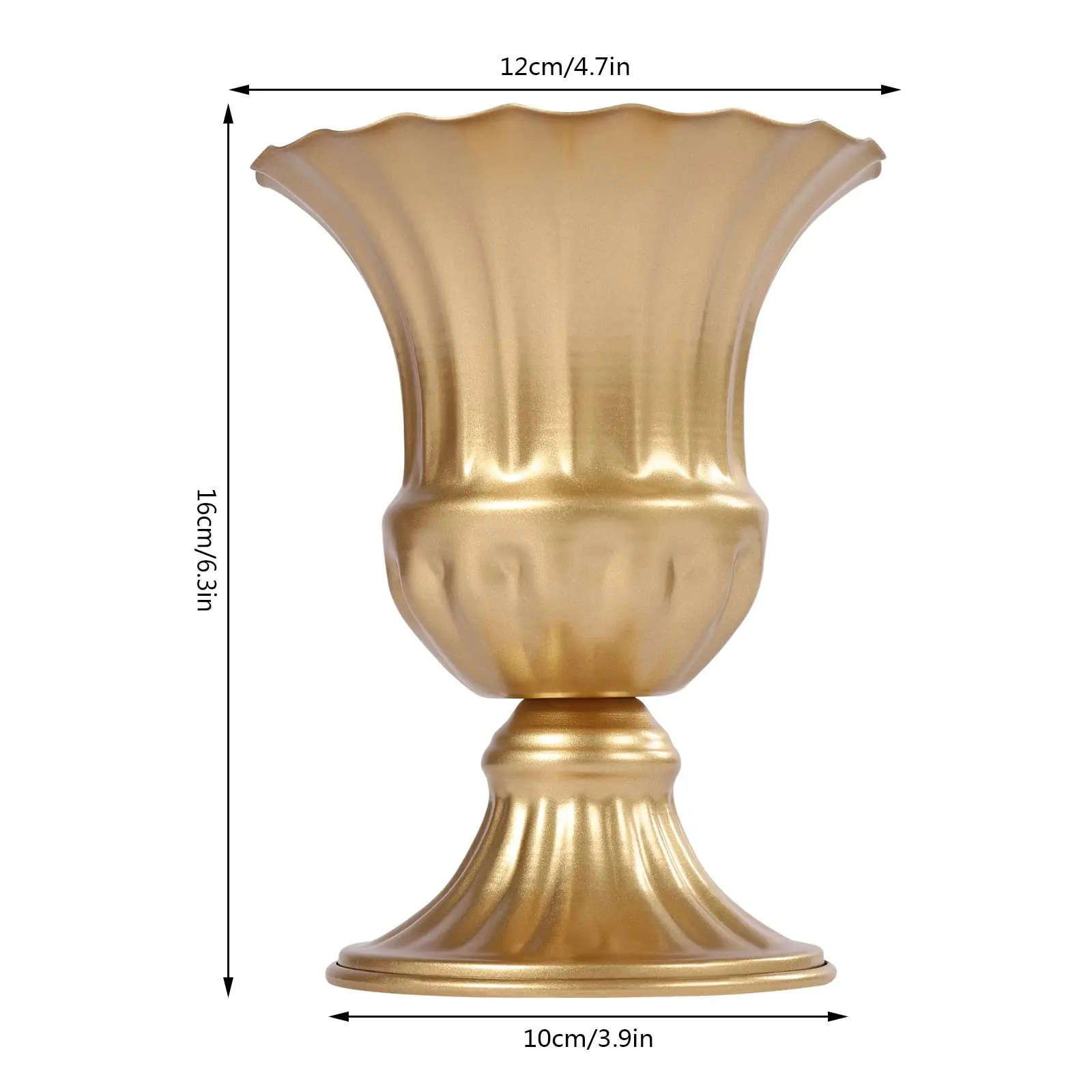 10Pcs Gold Vase Centerpiece Table Decorations - Metal Tabletop Flower Stand, Wedding Decorations for Reception, 6.3in Trumpet Stand