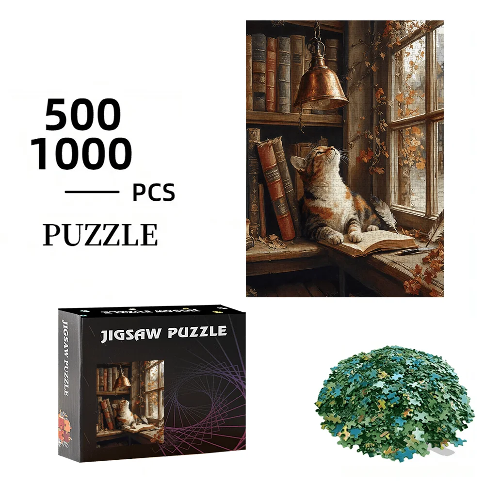 500pcs/1000pcs Jigsaw Puzzle Game - Puzzle for Birthdays, Halloween, Christmas, Thanksgiving, Easter, Portable, Beginner Skill