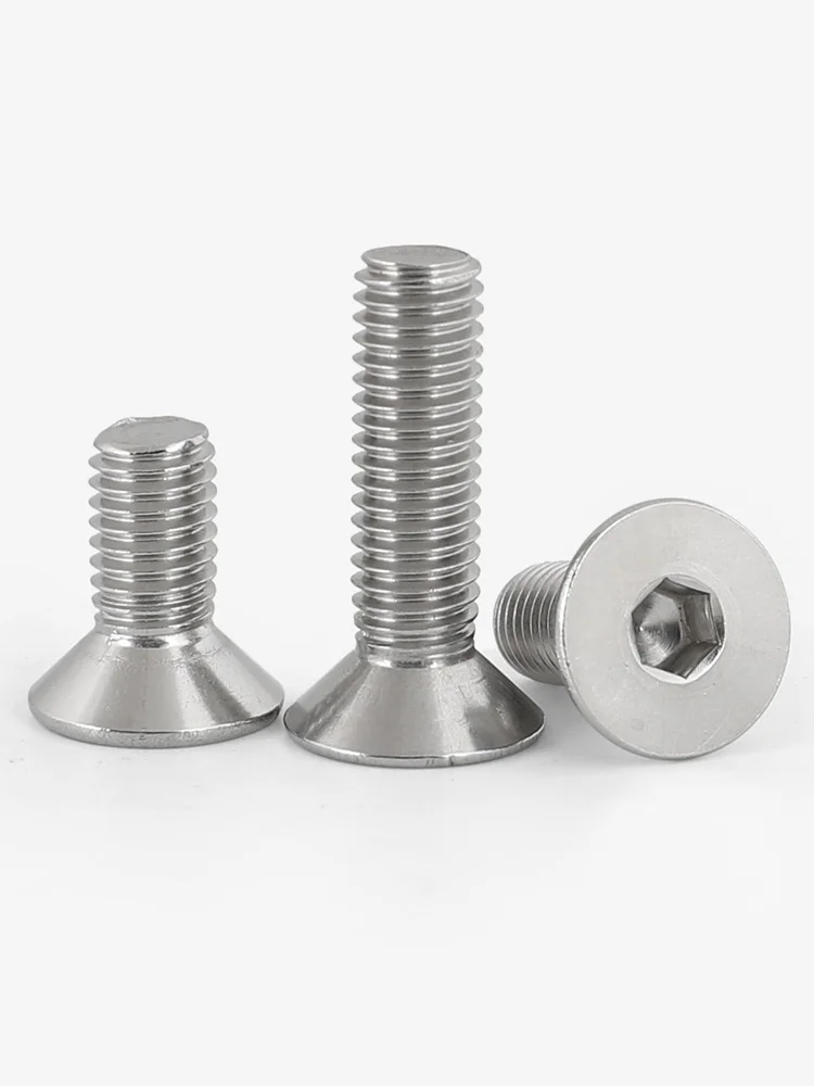 UNC 2# 4# 6# 8# 10# 1/4 5/16 304 A2-70 Stainless Steel Countersunk Head Hex Hexagonal Socket Screw Flat Head Allen Bolt