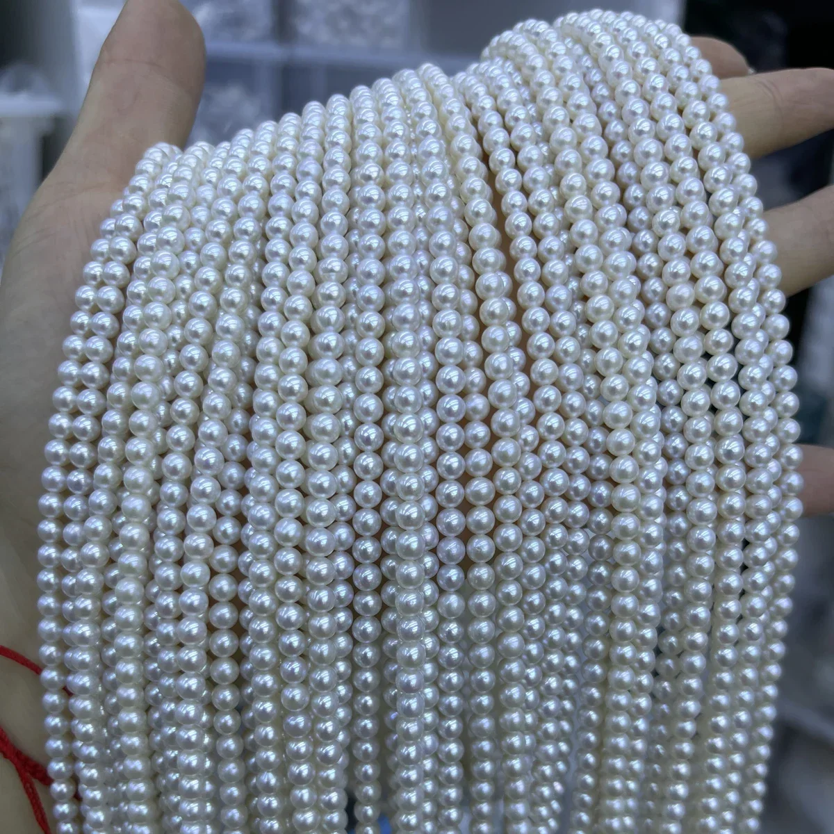 

4-5mm5A Natural Freshwater White NearRound Pearl Isolated Loose Bead Jewelry Make DIY Necklace Bracelet Accessories Wedding Gift