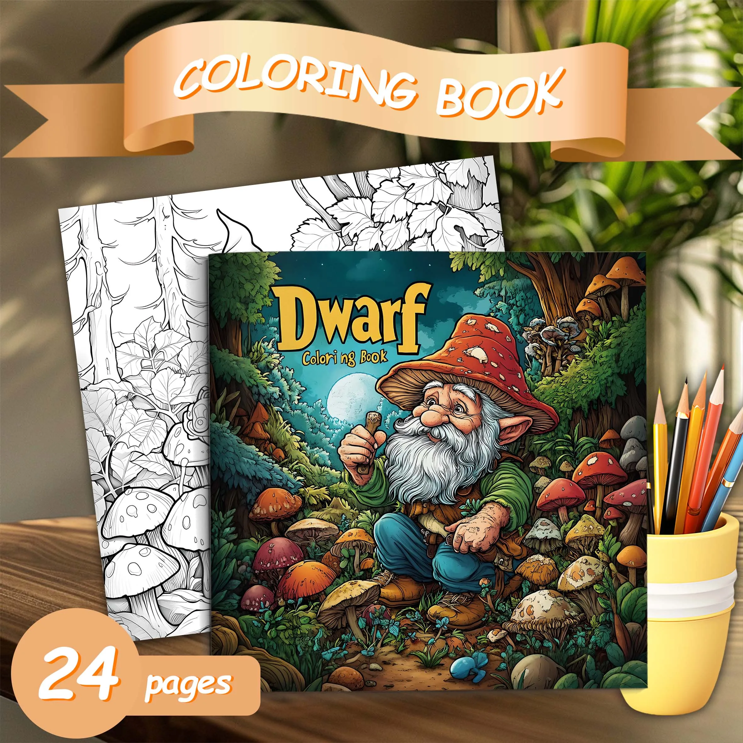 1pc Dwarf Coloring Book 24 Page color book adult Gift For Birthday Party Relieve Stress Kill Time Graffiti Painting Drawing Art