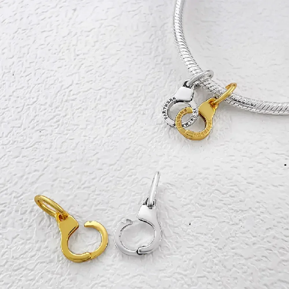 سحر نمط جديد قابل للفتح والانفصال تكبيل سحر اثنين في واحد الذهب الاسترليني 925 الفضة الصداقة صالح سوار ذاتي الصنع الأصلي