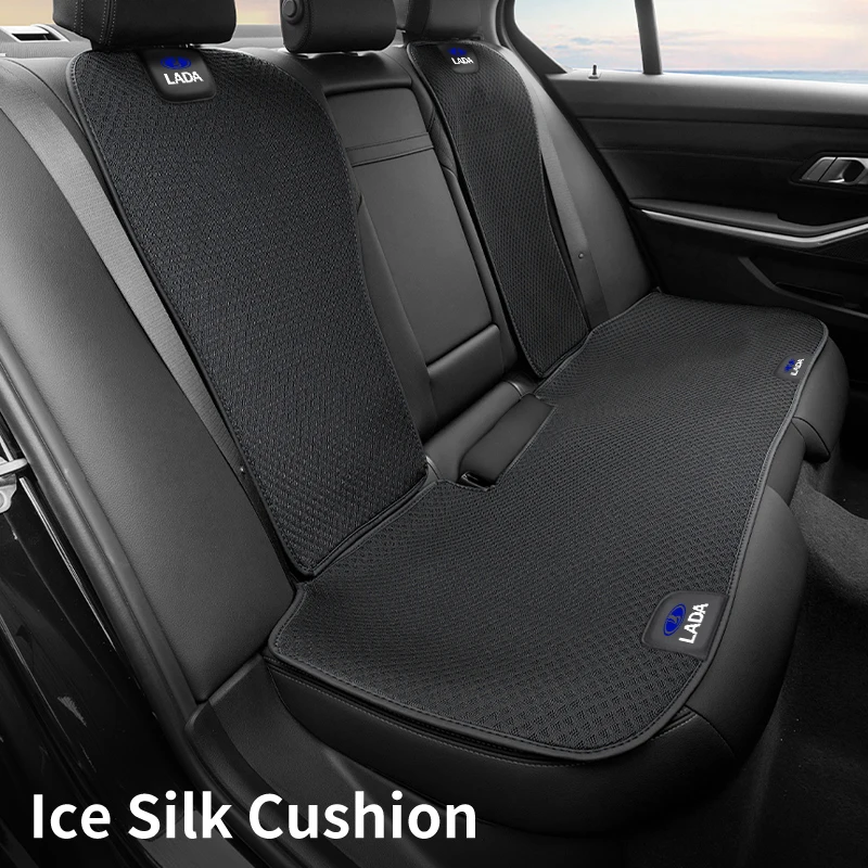 Car Ice Silk Seat Cover Front Rear Cushion Protector Pad For Lada Priora Sedan Sport Kalina Granta Vesta Niva Samara Stickers