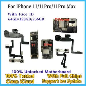 Bilashmart 100% Working Unlocked Motherboard iPhone 11 Pro Max With/NO Face ID Support iOS Update Logic Board Clean iCloud Mainboard