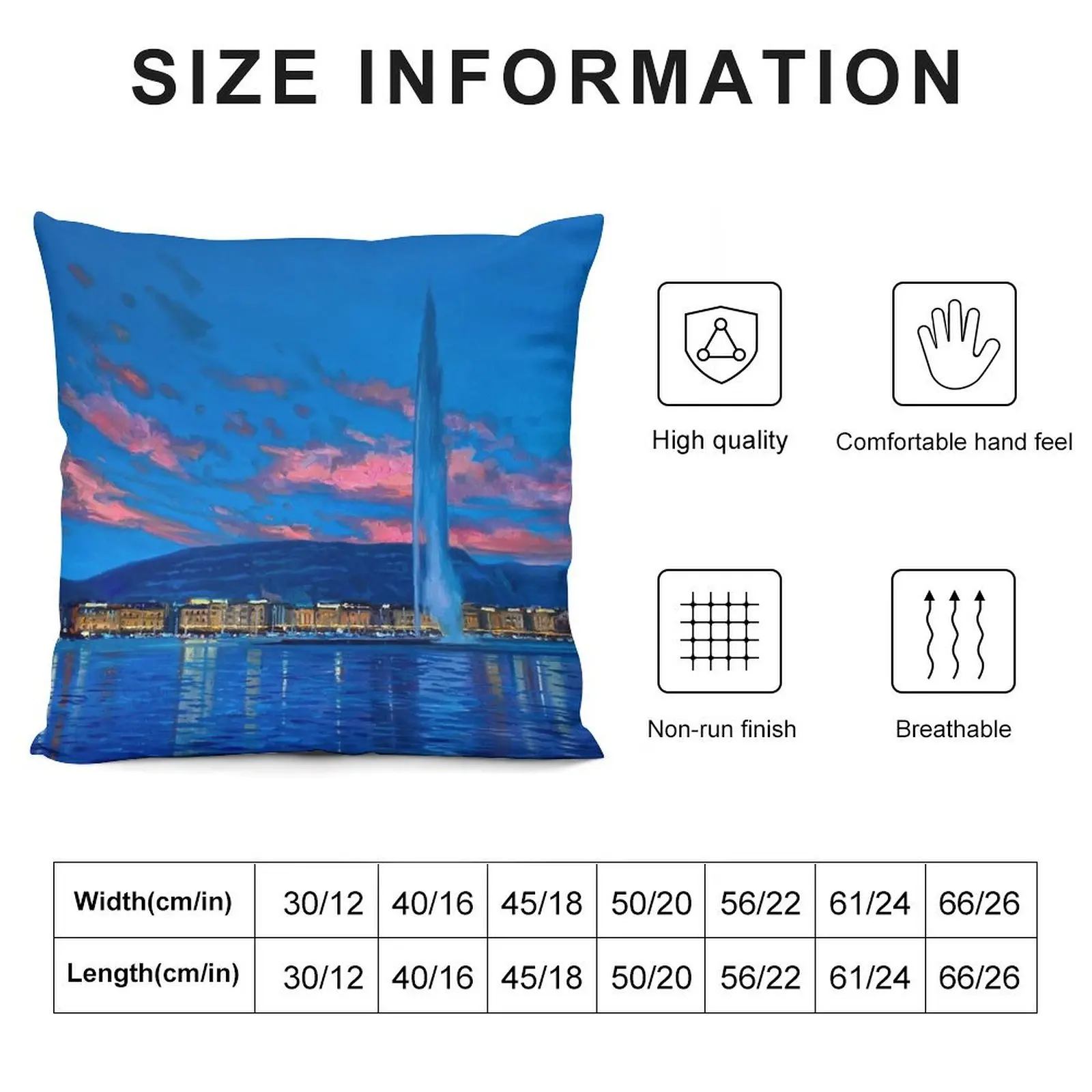 Geneva Sunrise | Throw Pillow Cushion Cover For Sofa Sofa Cushions pillow