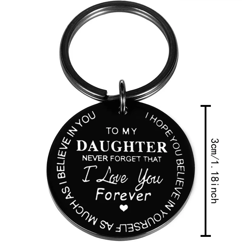 هدية سلسلة مفاتيح ملهمة لابنة من أبي وأمي لا تنسى أبدًا أنني أحبك إلى الأبد - مثالية لعيد الميلاد وأعياد الميلاد