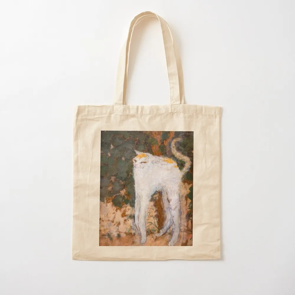 Pierre Bonnard - The White Cat Tote Bag shoping bag cute tote bag Women's beach bags eco folding