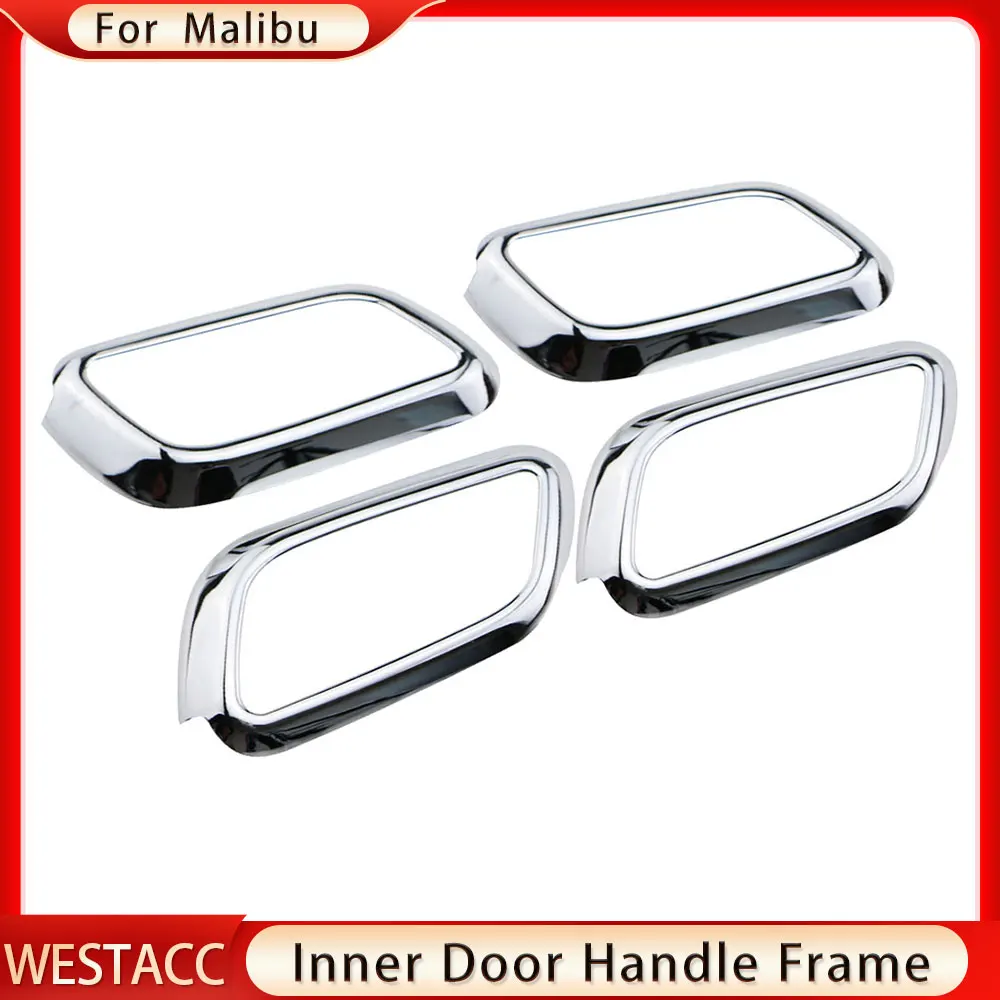 4Pcs Chrome Car Door Handle Frame Cover Sticker Trim for Chevrolet Chevy Malibu 2012 2013 2014 2015 Interior Accessories