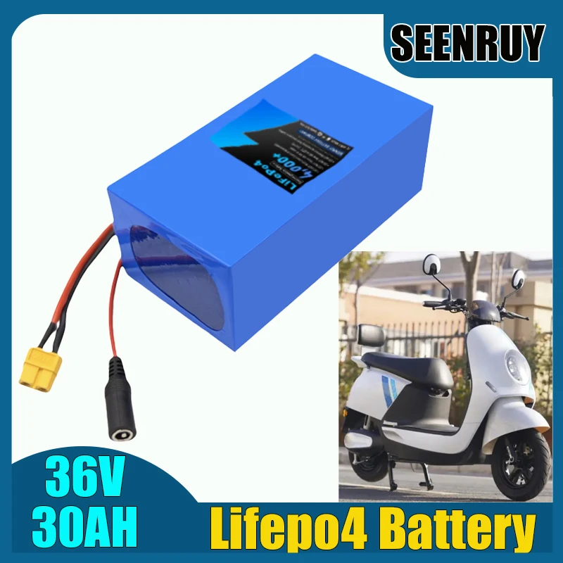

LI-IRON 36V 30AH Lifepo4 Battery with BMS 30A 50A 80A Bluetooth XT90 For Electric Vehicle Scooter Motorcycle Yacht