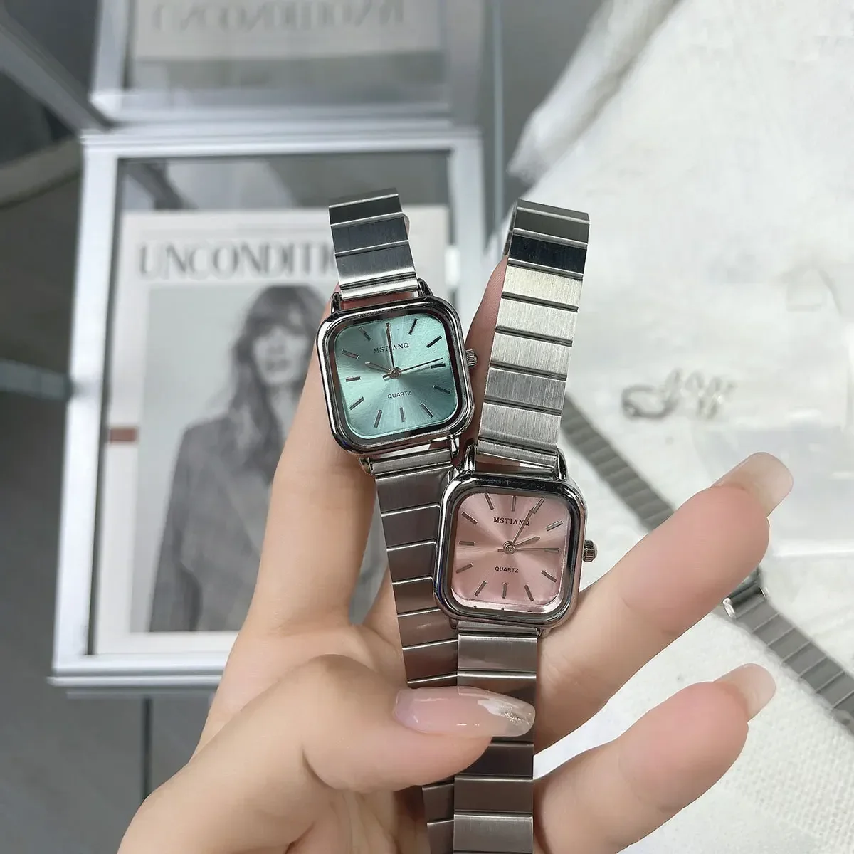 Moda senhoras relógios marca superior de luxo negócios cinto aço feminino quartzo relógio pulso bonito presentes montre femme