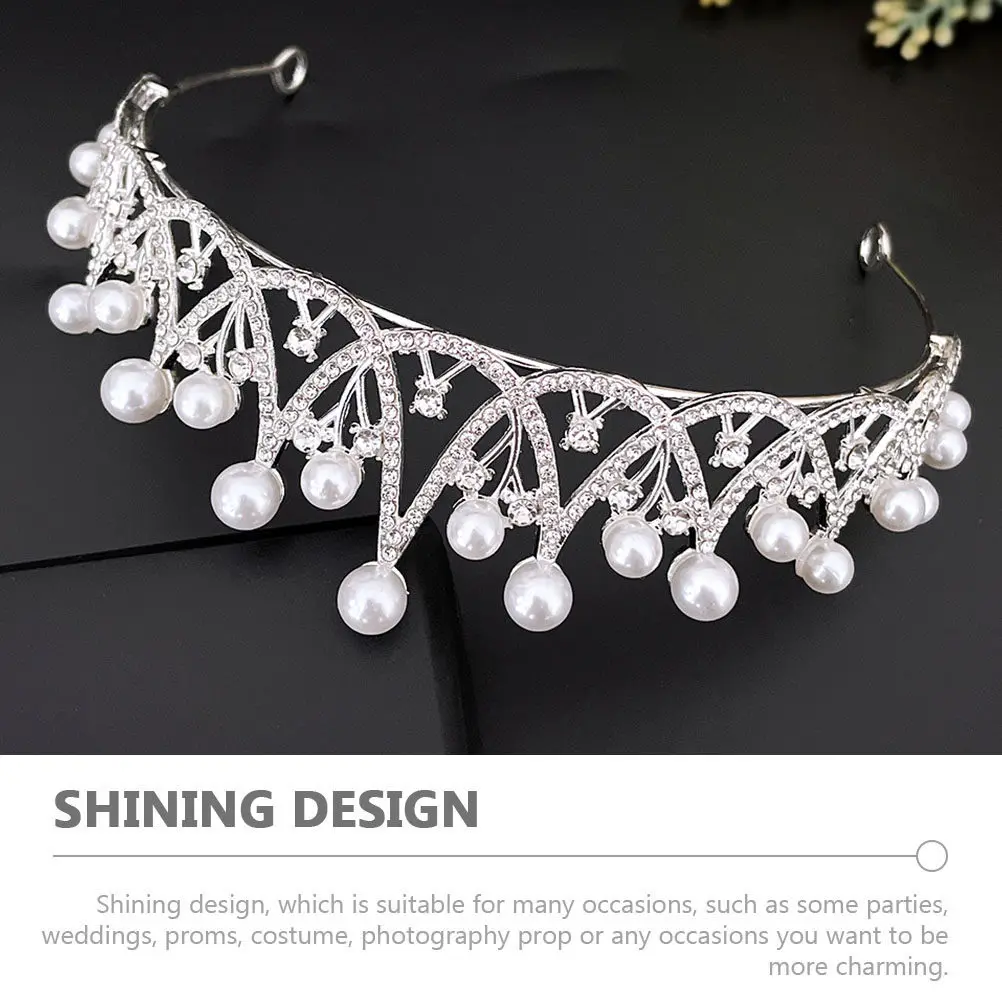 

Жемчужная корона, аксессуары для волос, элегантные свадебные украшения для головы для женщин и девочек, праздничный головной убор на день рождения, винтажная свадебная повязка для волос