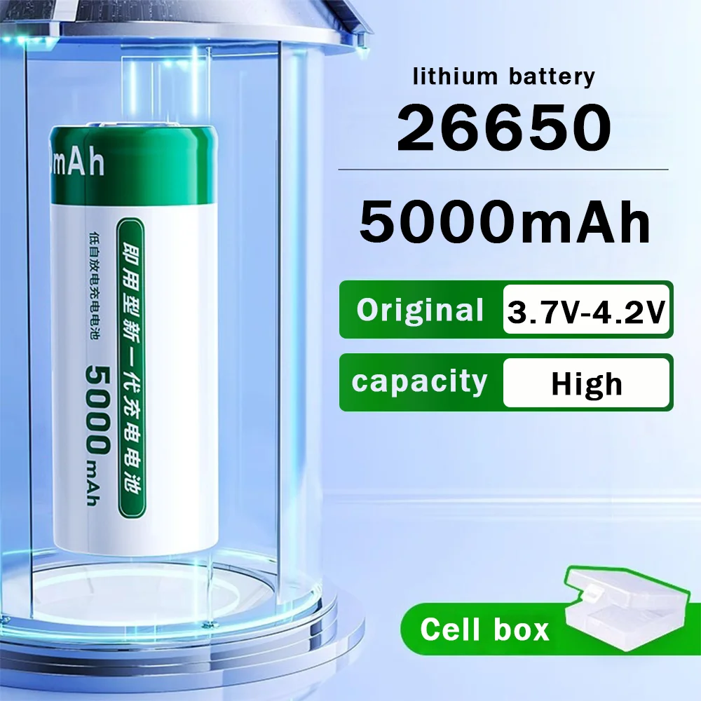 Victpower 3.7V 26650 5000mAh Rechargeable Lithium Battery for LED Flashlight Torch Cell Batery Lithium Battery 100% Original