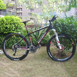 Carbon Mountain Bicycle MTB Bike 26er City Cycle Full Speed Disc Brake Hardtail Red 3x9 Speed