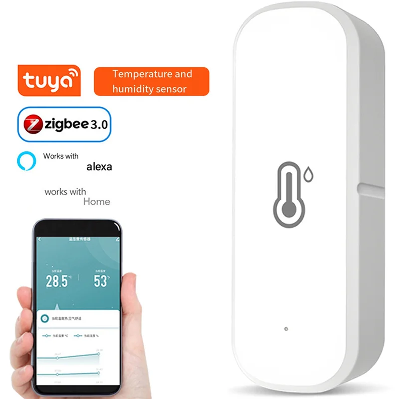 【البيع الساخن!】2X زيجبي الرطوبة ودرجة الحرارة الاستشعار الذكية الرطوبة ميزان الحرارة المراقبة عن بعد والتنبيهات المنزل الذكي