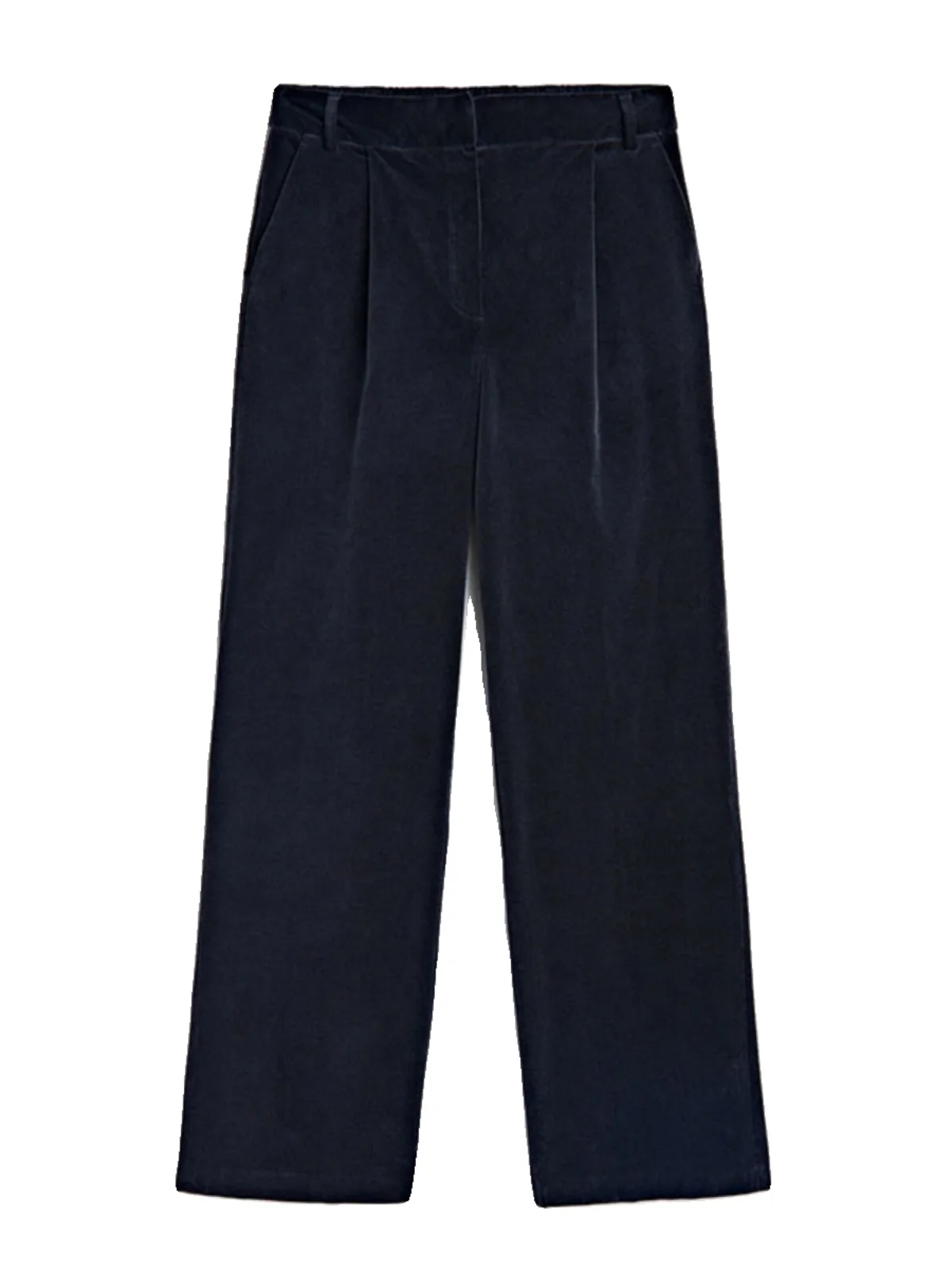 가을 겨울 여성 캐주얼 루즈핏 신축성 있는 허리 따뜻한 코듀로이 와이드 레그 팬츠 편안한 패션 트렌디 스트레이트 레그 트라우저