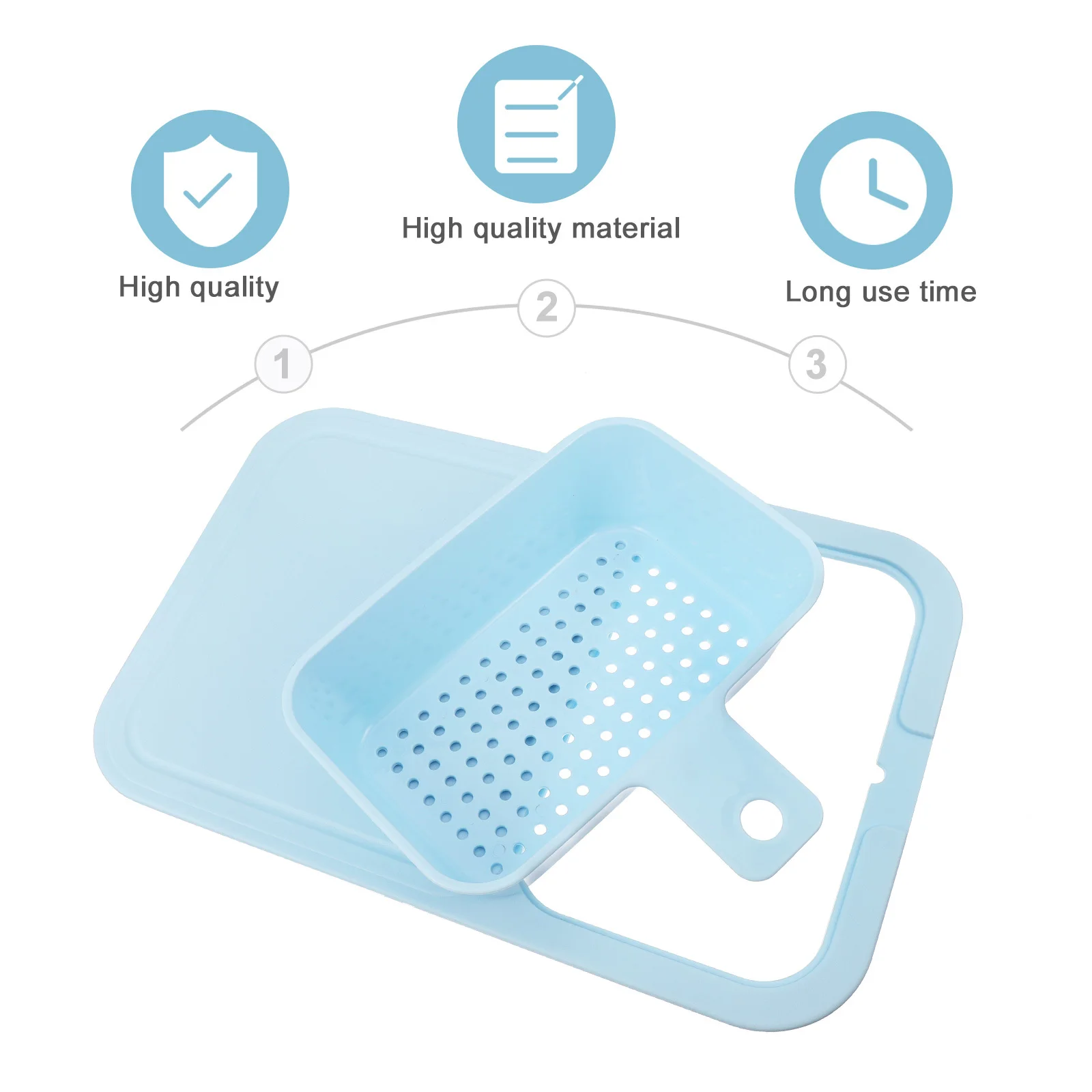 

Drainable Cutting Board For Kitchen With Filter Basket Heavy Duty Plastic Chopping Board For Fruits Vegetables Meat