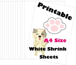 10pcs White Printable Shrink Plastic Sheets for Ink Jet Printers Shrink Art Paper Shrink Film for Earrings Necklace Keychains