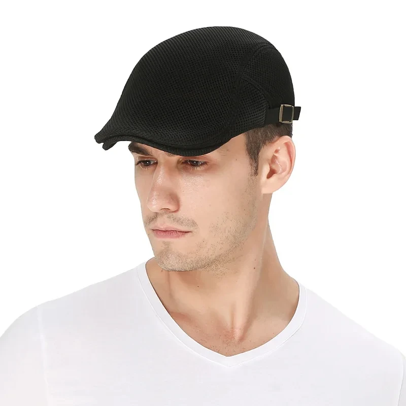 1 retro beret suitable for both men and women, breathable mesh, sun protection, and adjustable hat, suitable for outdoor leisure