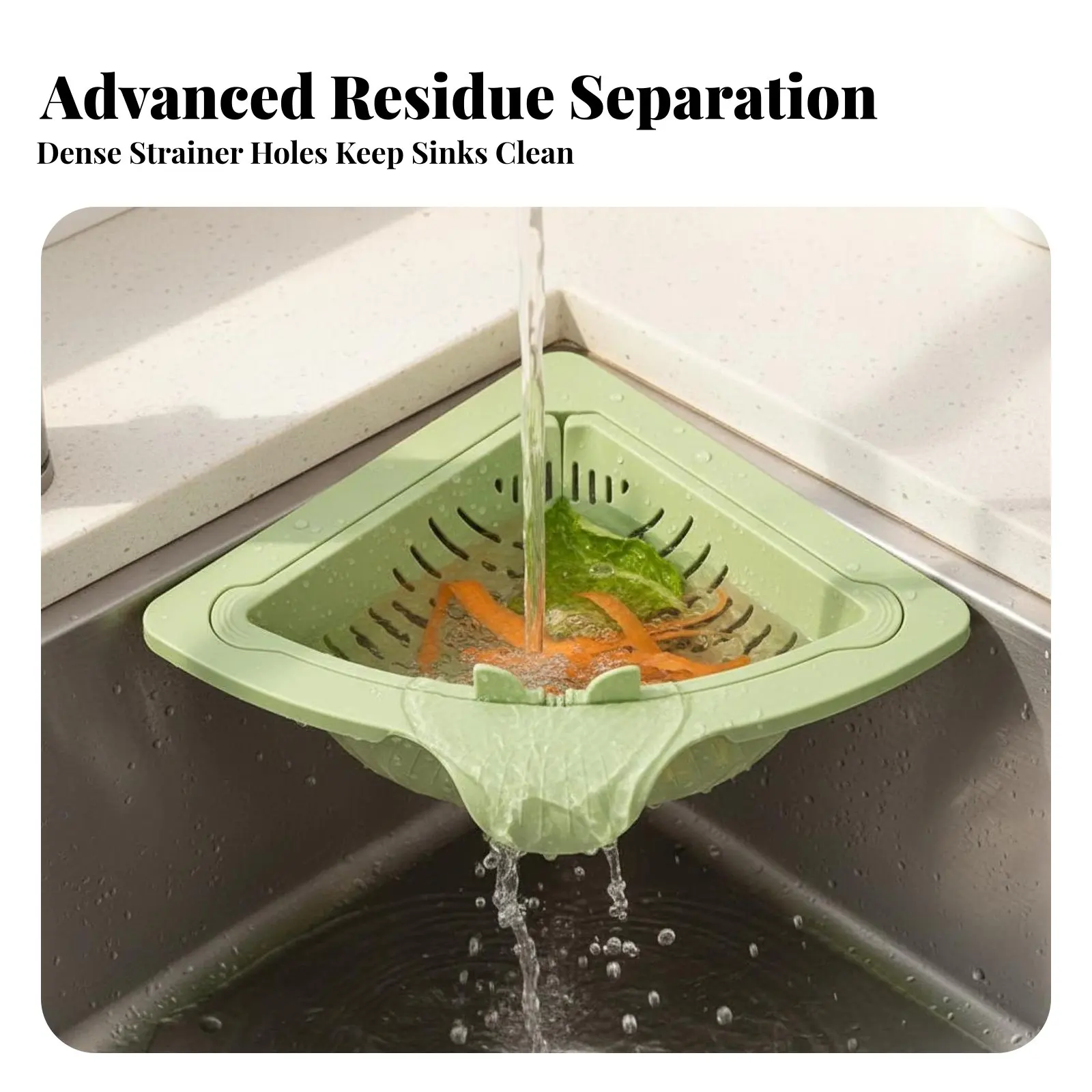 

Attachable Sink Strainer Prevents Clogs Kitchen Sink Food Catcher Attachable Corner Basket Rust-Resistant Large Capacity for RVs